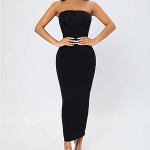 Shein Petite Split Back Tube Dress